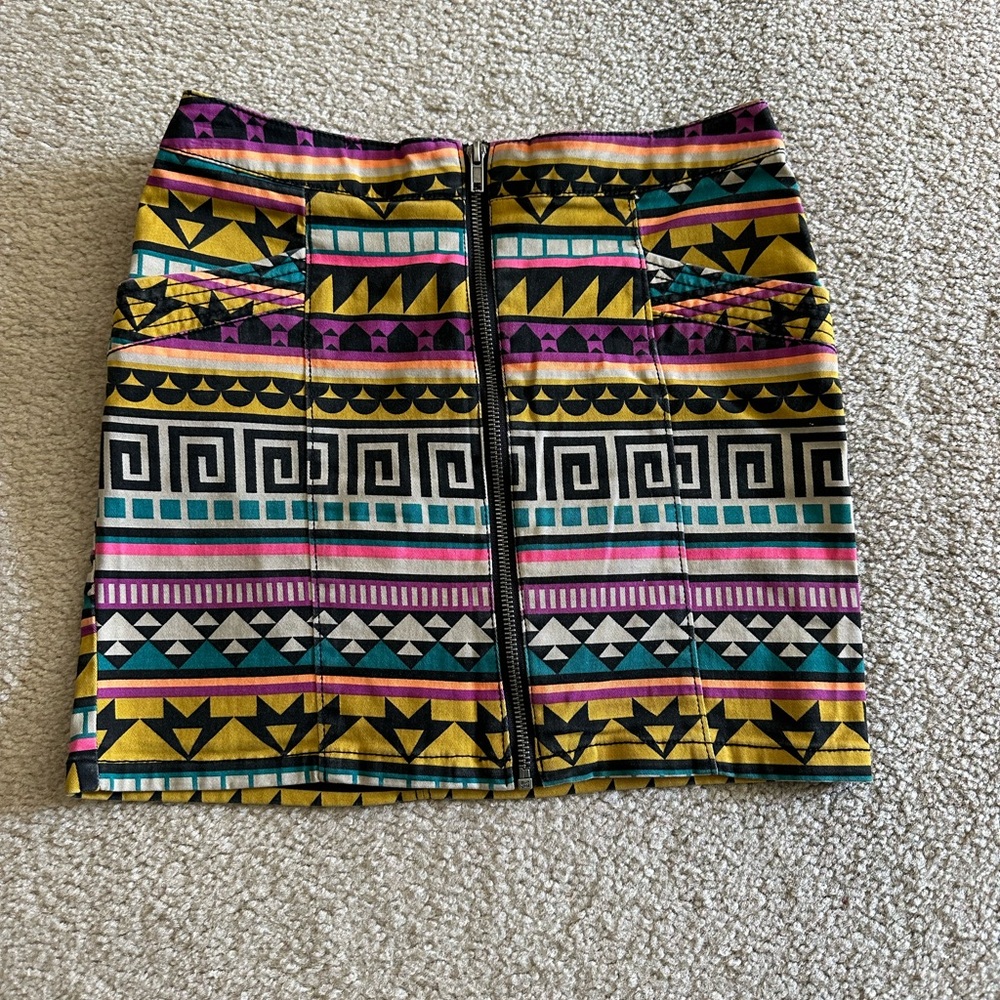 Colorful Geometric Patterned Skirt